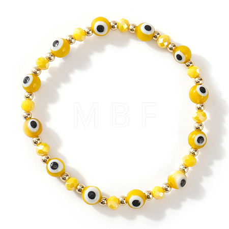 Glass Evil Eye Beaded Stretch Bracelets for Women Men VP6778-6-1