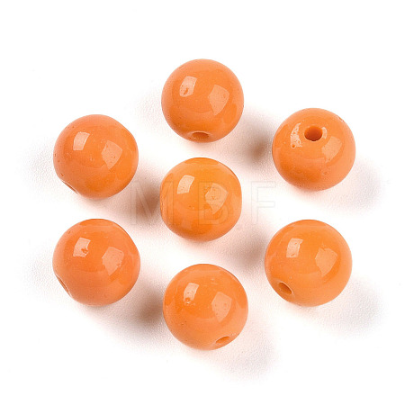 Opaque Solid Color Glass Beads GLAA-N007-8mm-A02-1