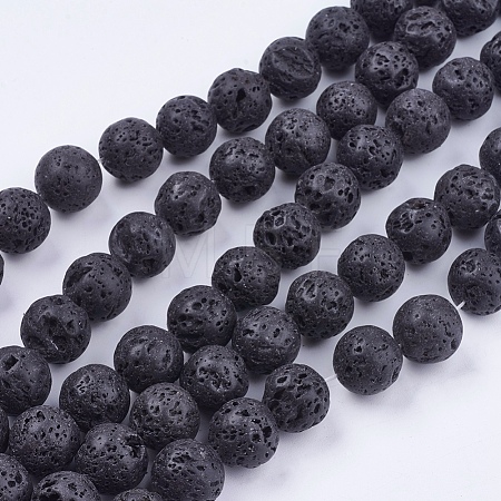 Natural Lava Rock Bead Strands G-R193-18-14mm-1