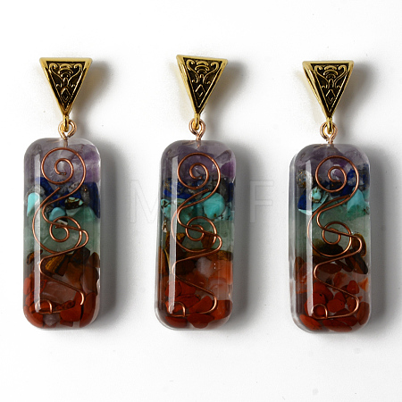 Rectangle Epoxy Resin Big Pendants G-R478-20-1