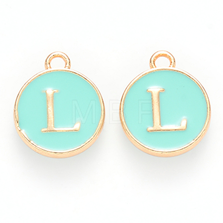 Golden Plated Alloy Enamel Charms ENAM-S118-05L-1