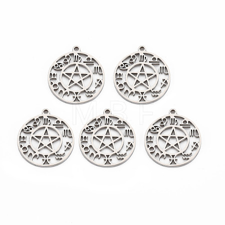 Non-Tarnish 201 Stainless Steel Hollow Pendants STAS-S119-151P-1