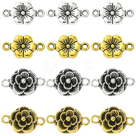 80Pcs 4 Styles Tibetan Style Links/Connectors TIBEB-YW0001-39-1