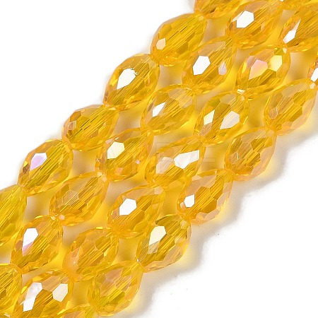 Transparent Electroplate Glass Beads Strands EGLA-N013-T6mm-B04-1