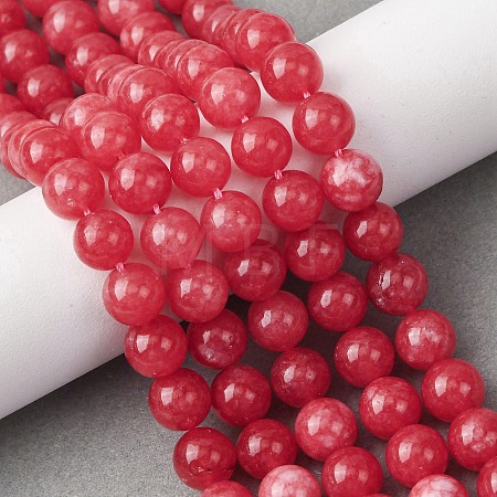 Natural White Jade Imitation Rhodonite Beads Strands X-G-I299-F15-8mm-1
