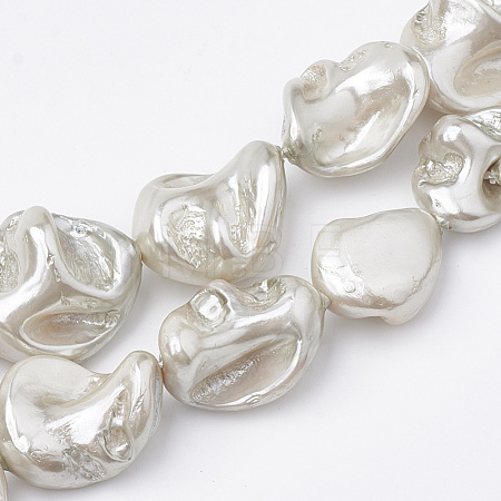 Shell Pearl Beads Strands X-BSHE-Q031-15G-1