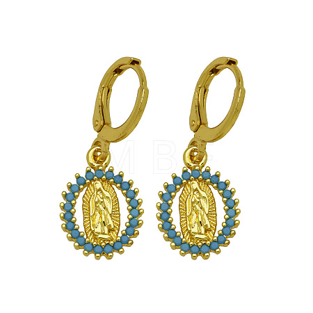 Brass Micro Pave Cubic Zirconia Leverback Dangle Earrings WGD91A9-02-1