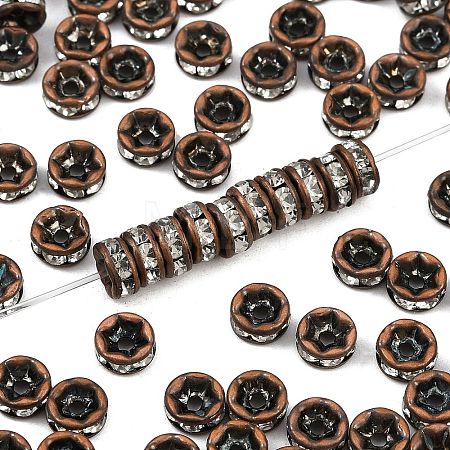 Brass Rhinestone Spacer Beads RB-A014-Z5mm-01R-NF-1