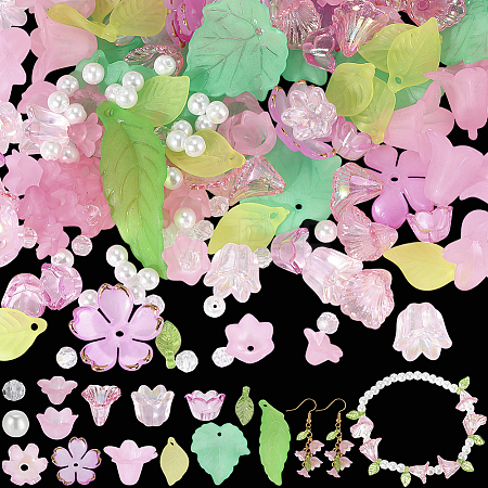 DIY Leaf Flower Findings Kits DIY-PA0001-64D-1