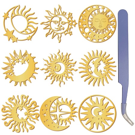 Nickel Metal Waterproof Self-Adhesive Picture Stickers DIY-WH20016-008-1