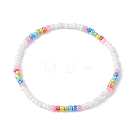 Glass Seed Beaded Stretch Bracelets BJEW-JB09975-02-1