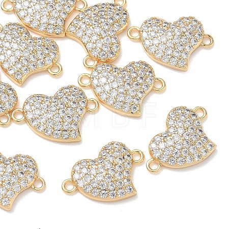 SHEGRACE Brass Micro Pave Clear Cubic Zirconia Connector Charms XGRQ3K054-563G-1