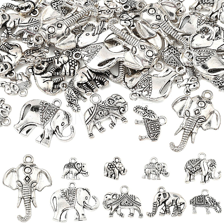 45Pcs 9 Styles Tibetan Style Alloy Pendants FIND-YW0011-10-1