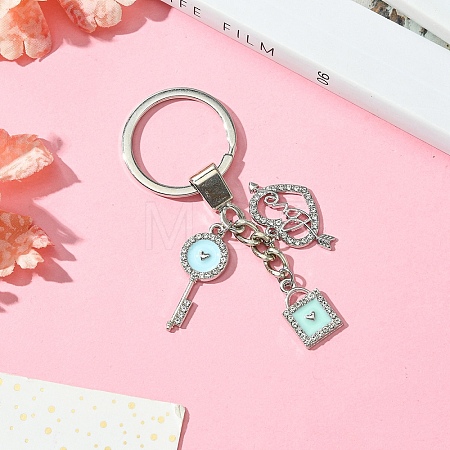 Alloy Enamel & Rhinestone Keychain KEYC-YW00074-04-1