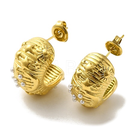 Ion Plating(IP) 304 Stainless Steel Stud Earrings EJEW-K268-03G-1