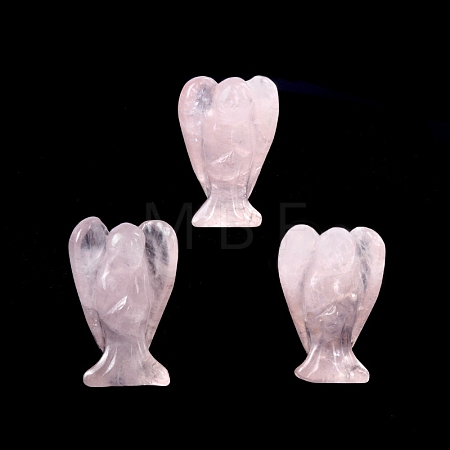 Natural Rose Quartz Carved Healing Angel Figurines PW-WG73241-06-1