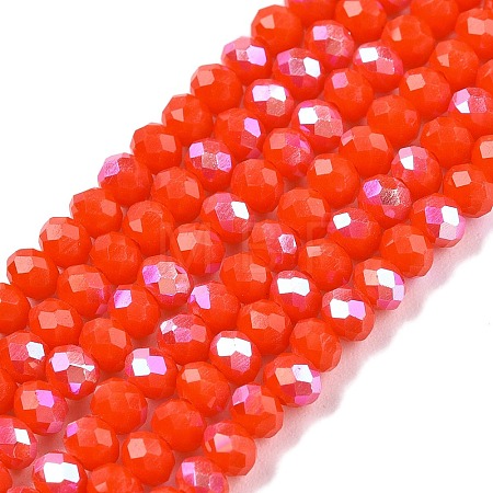 Electroplate Opaque Solid Color Glass Beads Strands EGLA-A044-P2mm-L03-1