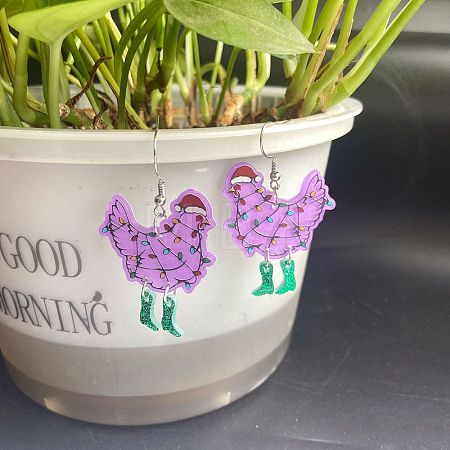 Chick Acrylic Dangle Earrings FS-WG1033A-08-1