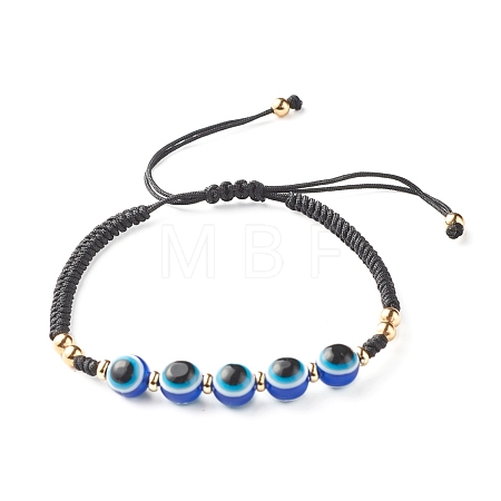 Braided Evil Eye Resin Beads  Bracelets BJEW-JB07011-02-1