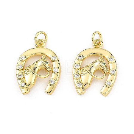 Brass Micro Pave Clear Cubic Zirconia Pendants KK-B177-05A-G-1