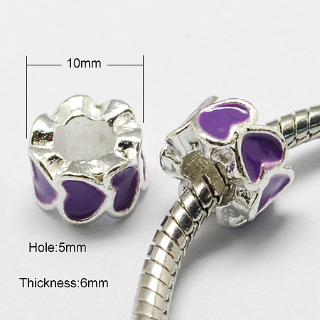 Alloy Enamel European Beads MPDL-R011-03-1