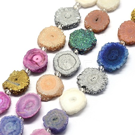 Natural Druzy Quartz Crystal Beads Strands G-F582-A05-1