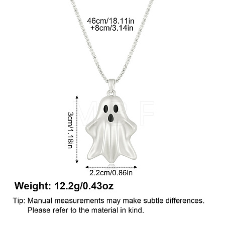 Halloween Brass Ghost Pendant Necklaces for Women FS-WG65C6E-02-1