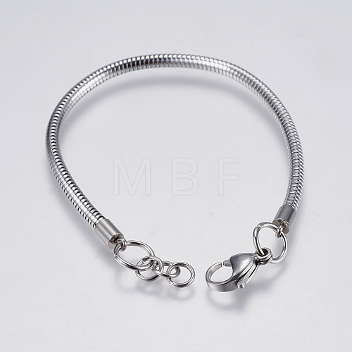 304 Stainless Steel Round Snake Chain Bracelet Making STAS-F139-056P-D-1