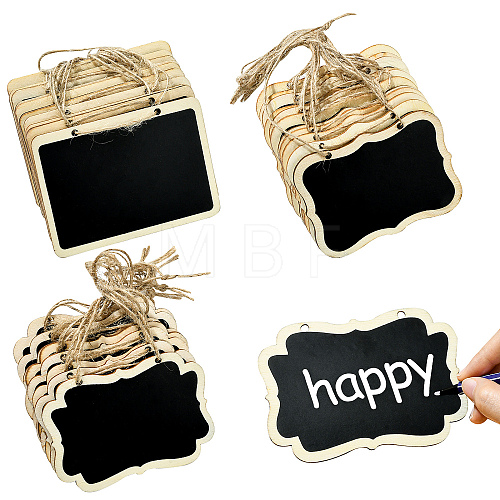 30Pcs 3 Styles Mini Wooden Hanging Chalkboard HJEW-CJ0001-04-1