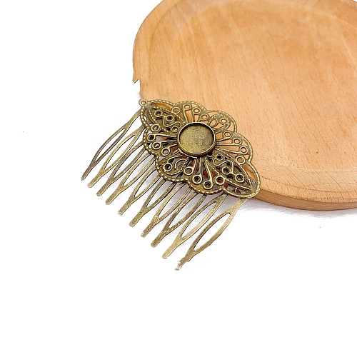 Flower Alloy Hair Comb Findings PW-WGCA318-03-1