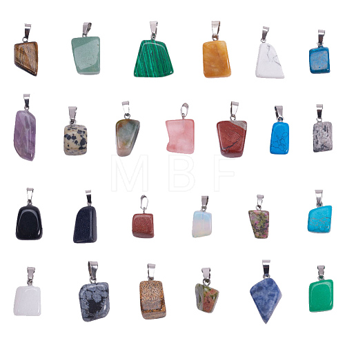 Natural & Synthetic Mixed Gemstone Pendants G-Q996-M-1