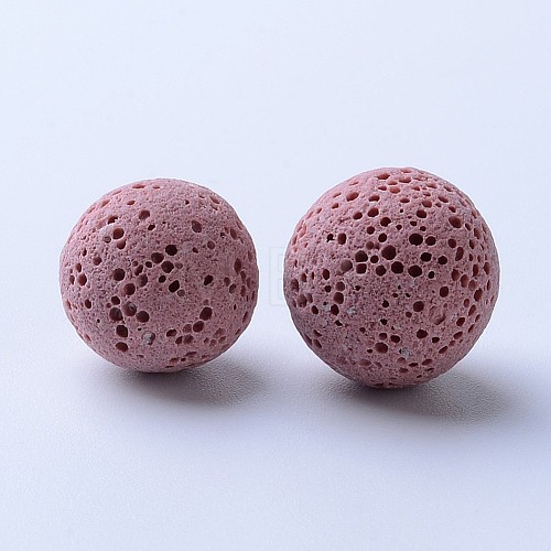 Unwaxed Natural Lava Rock Beads G-F325-14mm-19-1