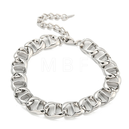 304 Stainless Steel Twisted Chain Bracelets for Women BJEW-A017-02P-1
