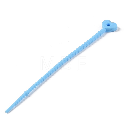 Heart Shape Silicone Cable Zip Ties AJEW-C034-02C-1