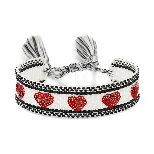 Valentine's Day Theme Polyester Cord Bracelets PW-WGF1652-08-1