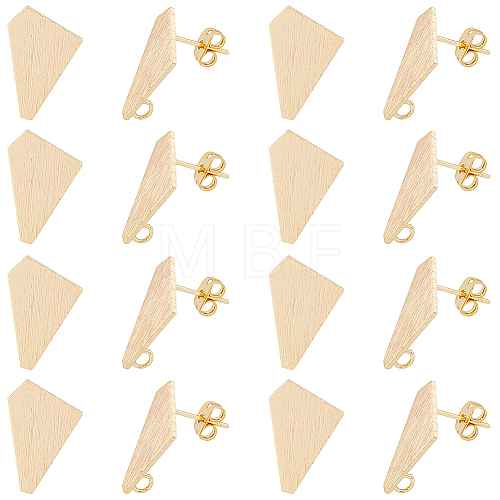 16Pcs Polygon Brass Stud Earring Findings KK-FH0006-79-1