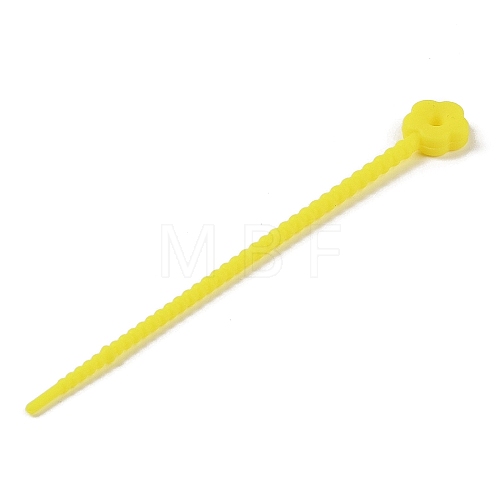 Flower Shape Silicone Cable Zip Ties AJEW-C034-01D-1