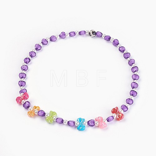 Acrylic Beads Kids Necklaces NJEW-JN02235-03-1