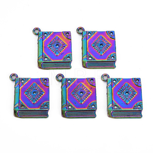 Rainbow Color Alloy Pendants for Teachers' Day PALLOY-S180-290-NR-1