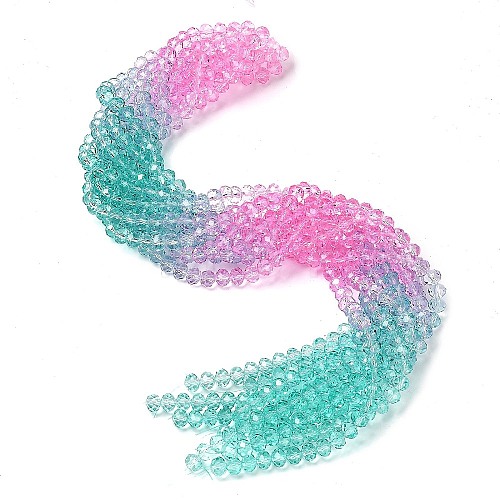 Transparent Painted Glass Beads Strands DGLA-A034-T8mm-A10-1