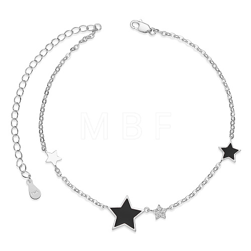 SHEGRACE 925 Sterling Silver Link Anklets JA56G-1