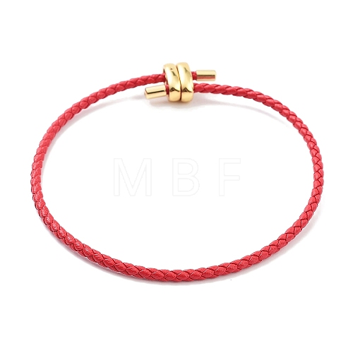 Braided Round Imitation Leather Bracelets Making BJEW-H610-03G-07-1