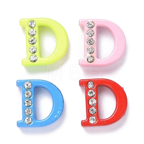 Spray Painted Zinc Alloy Slide Charms ALRI-WH0005-13D-1