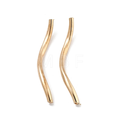 Brass Twist Tube Beads KK-B120-02D-LG-1