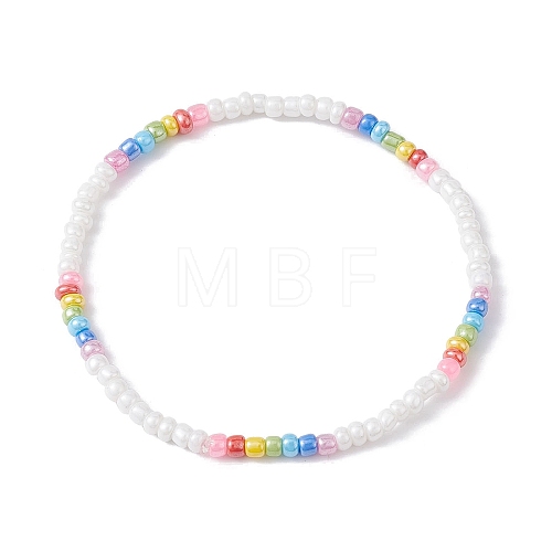 Glass Seed Beaded Stretch Bracelets BJEW-JB09975-02-1