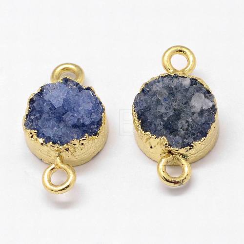 Electroplated Natural & Dyed Druzy Agate Links connectors G-N0168-014B-03-1