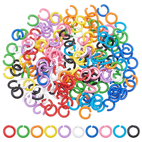   200Pcs 10 Colors Zinc Alloy Open Jump Rings FIND-PH0006-86-1