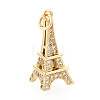 Brass Micro Pave Cubic Zirconia Pendants KK-N268-04G-1