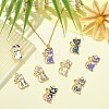 40Pcs 8 Colors Alloy Enamel Pendants ENAM-CJ0001-79-6