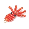Copper Wire Wrapped Beaded Octopus Charms PALLOY-MZ01203-4